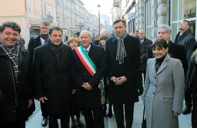 The President of the Republic of Slovenia, Borut Pahor, today visited Gorizia (Italy), where he attended a ceremonial meeting of the European Grouping of Territorial Cooperation GO (EGTC GO) at the renovated Trgovski dom (House of Commerce).